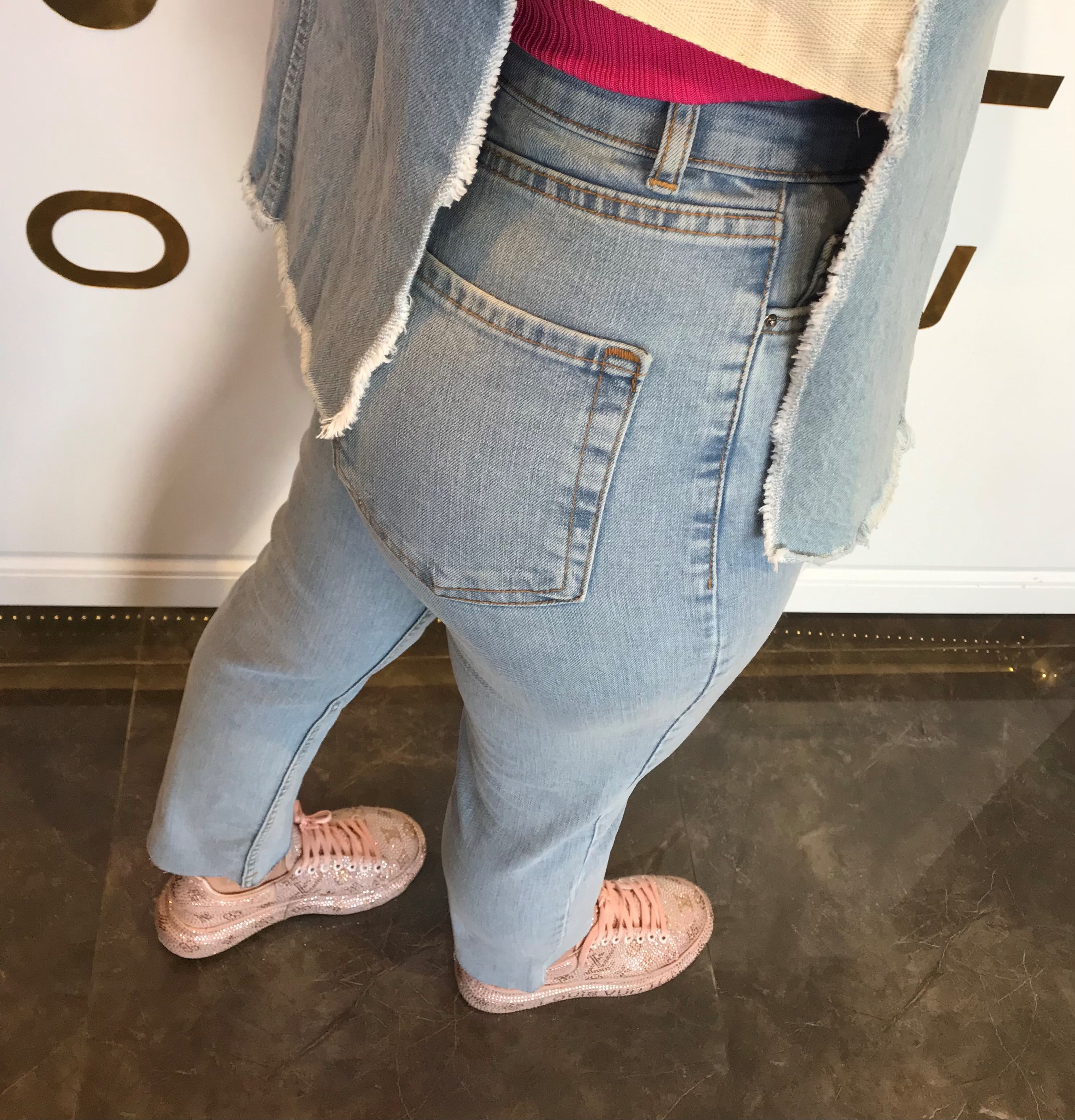 Mom Jeans Kesik Paça Pantalon