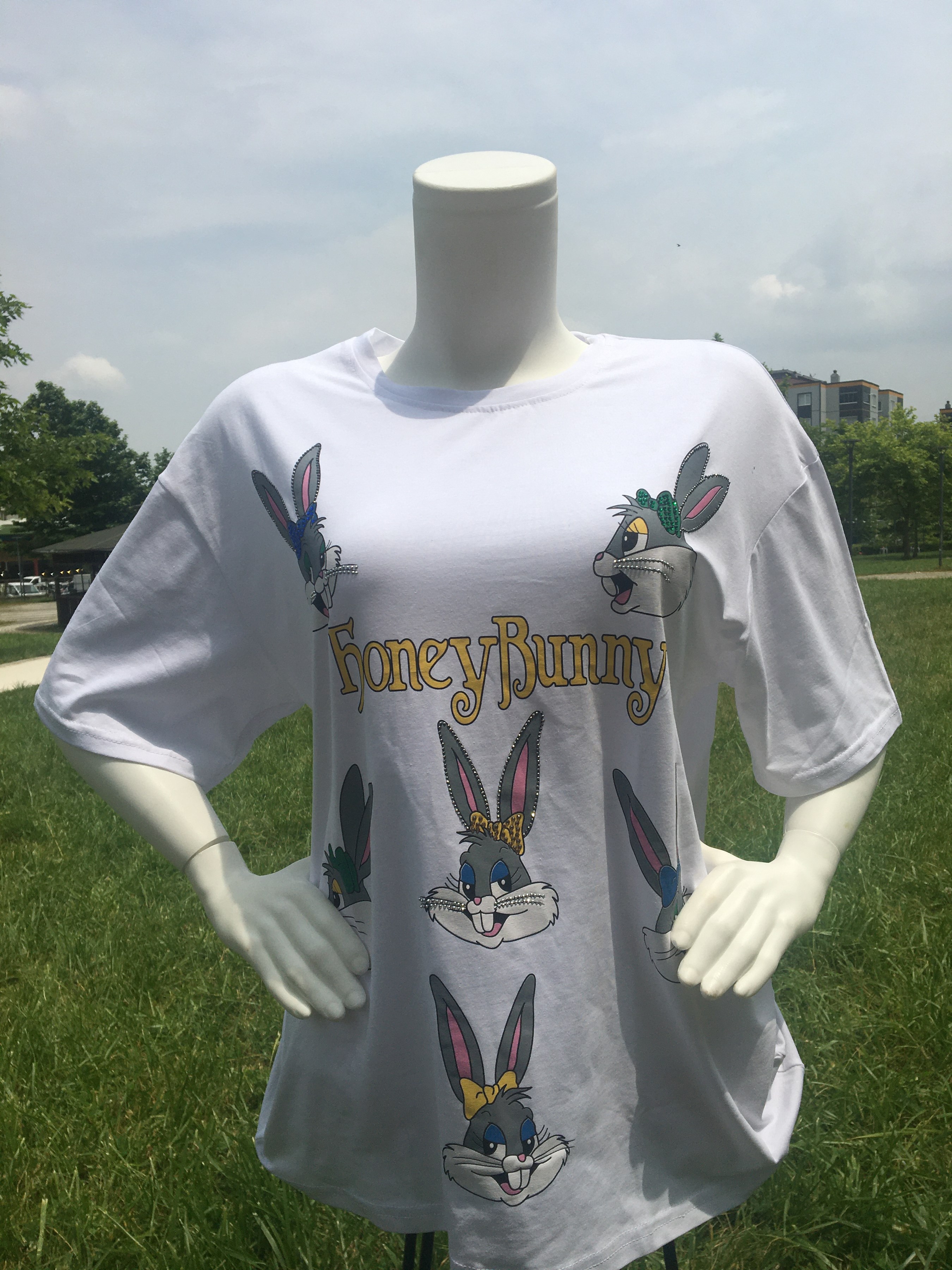 İthal Taşlı Buggs Bunny T-shirt