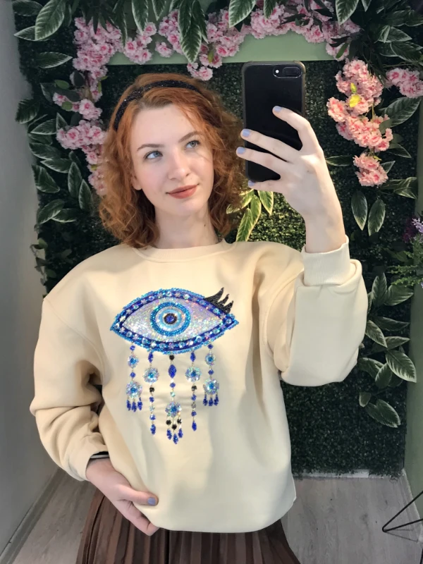 Nazar Boncuklu Sweatshirt
