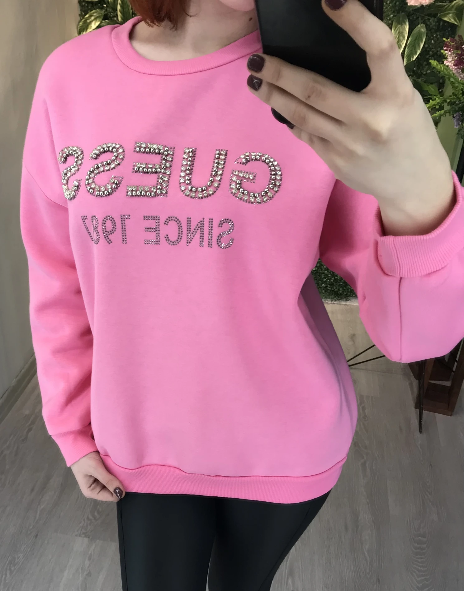 Guess Taşlı İçi Şardonlu Sweatshirt