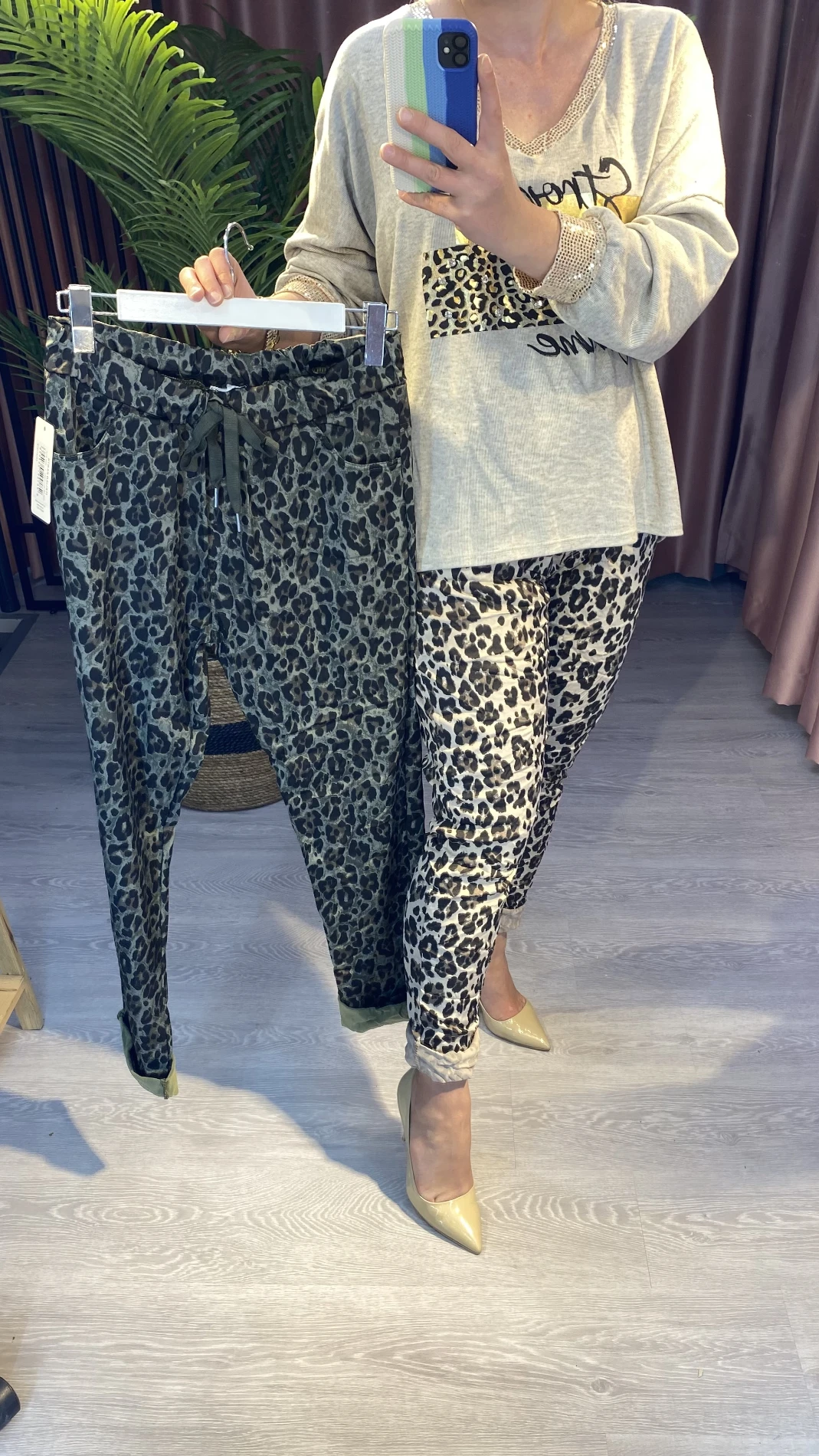 İtalyan Leopar Desenli Pantalon