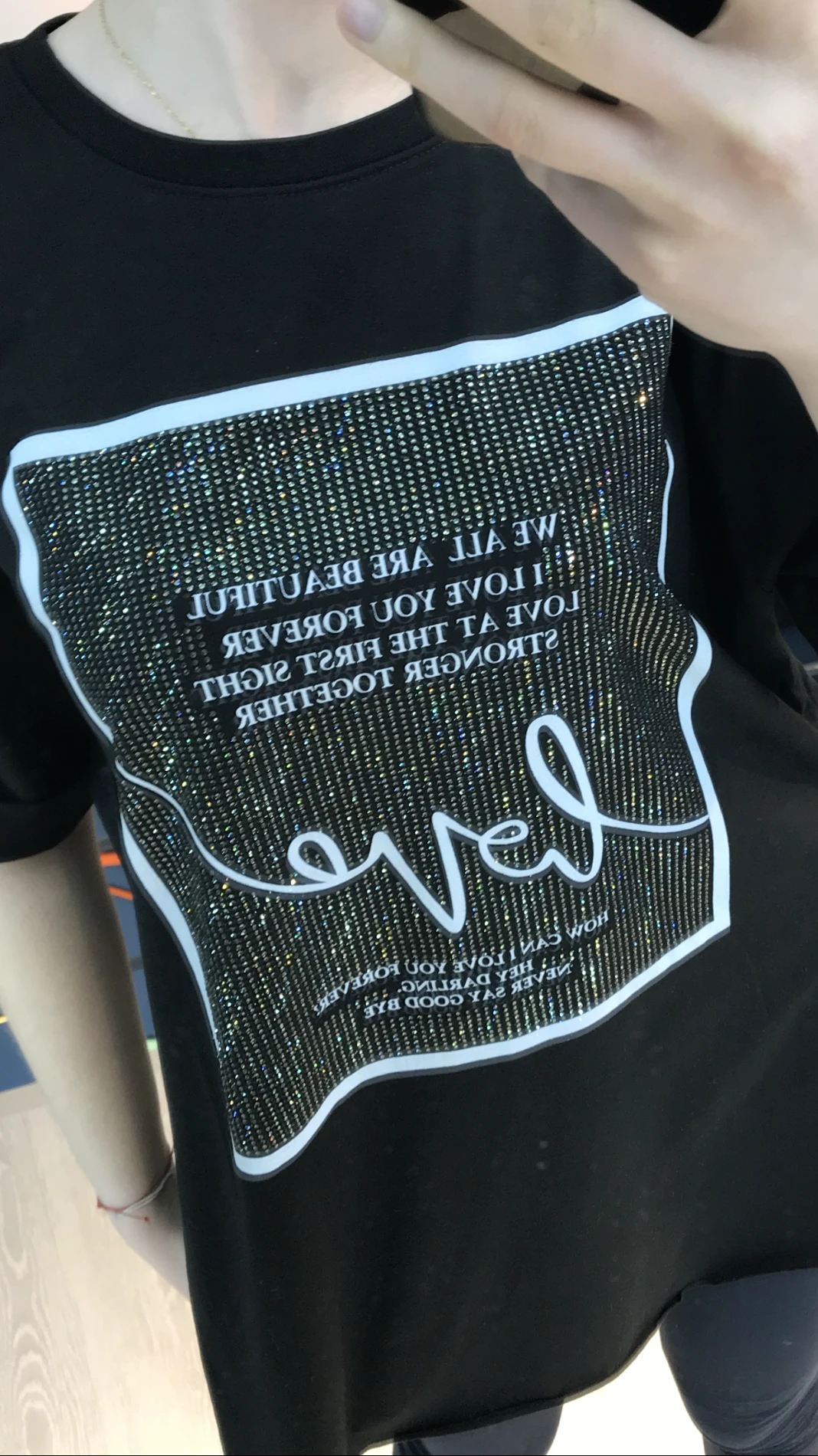 Love Yazılı Taşlı T-shirt