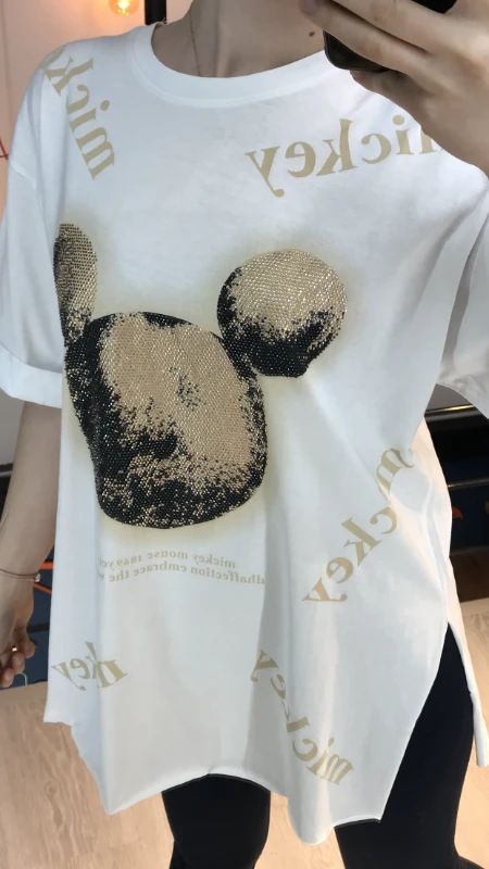 Mickey Taşlı T-shirt