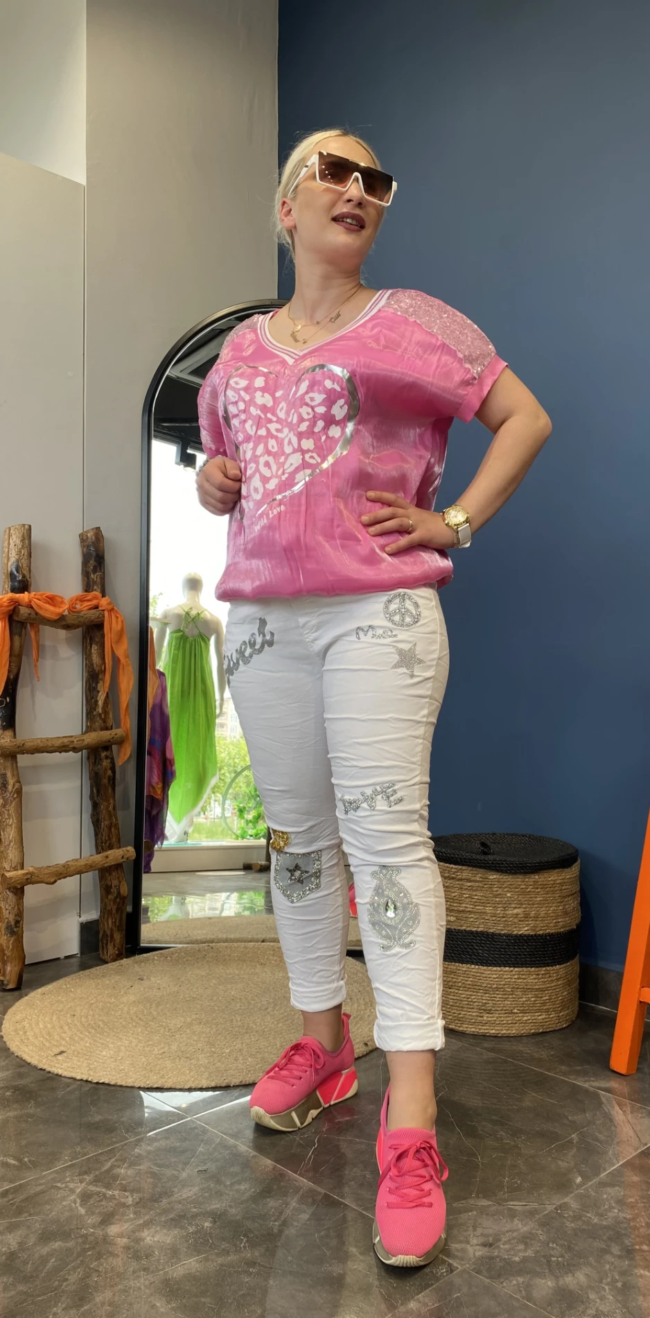 İtaly Sweet Model Ful Taşlı Pantalon