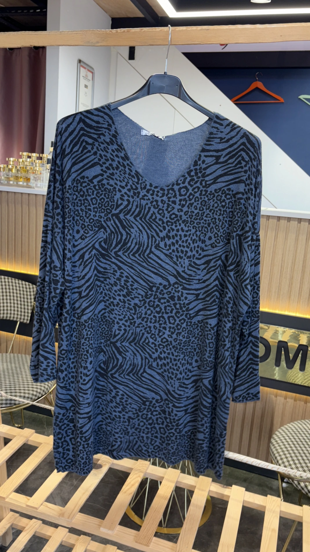 İtalyan Zebra Desenli Bluz